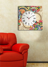 Wallity Reloj de Pared de Lienzo Decorativo 4545CS-44 Multicolor